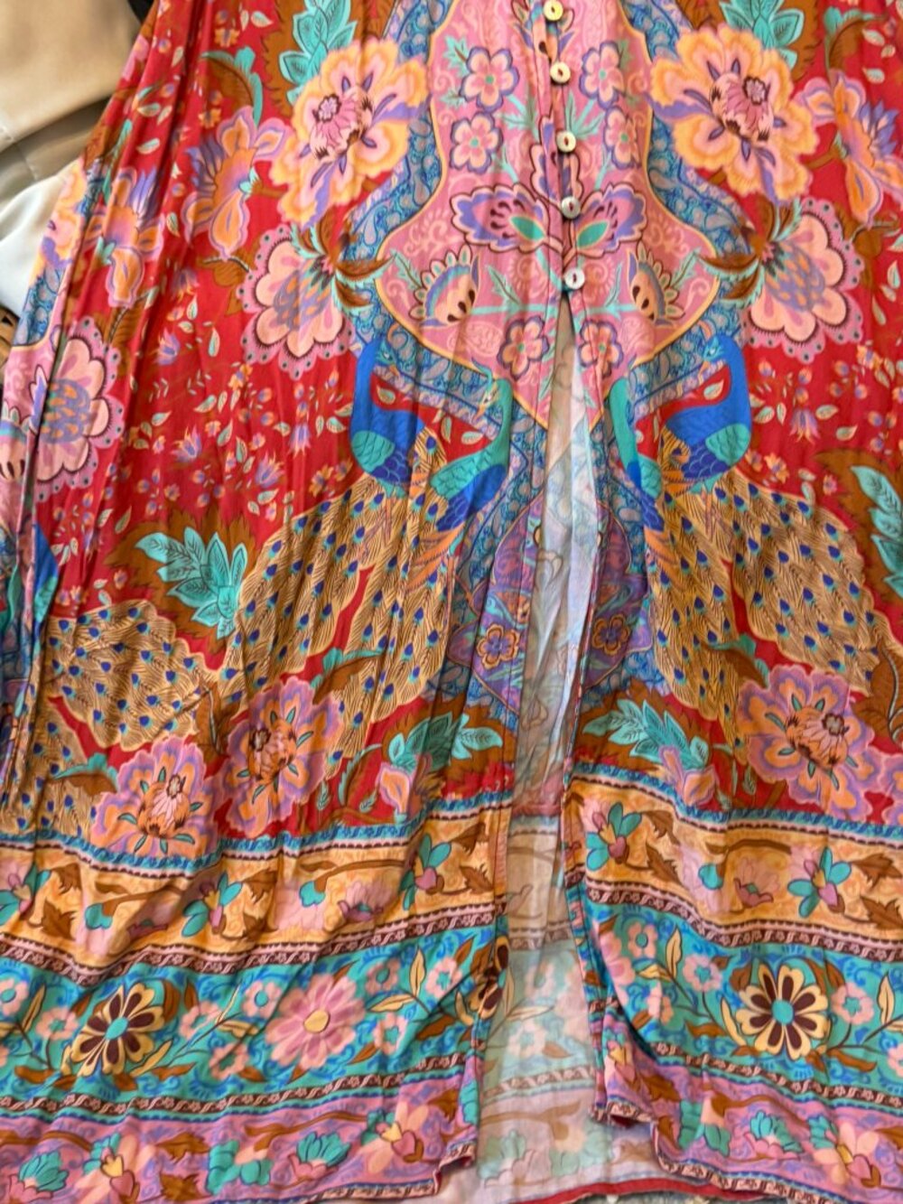 Spell Red Lotus Kimono Sleeve Maxi Gown | Red | Medium | Boho Formal Dress - Picture 6 of 15